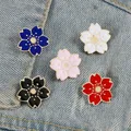 Sweet Cherry Blossom Flower Brooch Japanese Sakura Enamel Pins BackPack Collar Button Lapel Pin