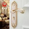 KAK European Style Mute Room Door Lock Handle Fashion Interior Door Knobs Lock Luxurious Anti-Theft