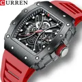 CURREN Neue Ankunft Herren Uhr Luxus Rubber strap Chronograph quarz 3ATM Wasserdichte Armbanduhr für