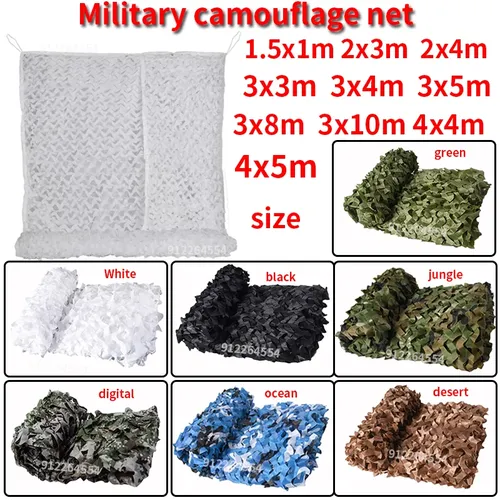 Military camouflage net jagd camouflage net auto zelt pavillon schatten net weiß camouflage ist blau