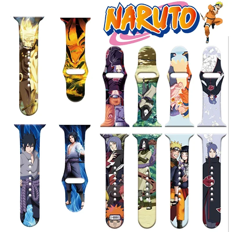 Naruto Sasuke Silikonarmband für Apple Watch Band 44 mm 40 mm 45 mm 41 mm 49 mm Ultra 42 mm 38 mm Armband für Apple Watch Series Geschenk Image