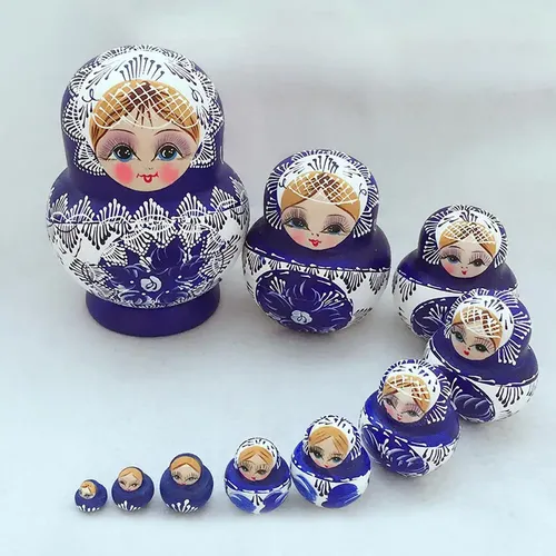 10 Teile/satz Schöne Matryoshka Holz Puppen Nesting Babuschka Russische Hand Malen für Kinder