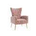 Velvet Fabric Upholstery Accent Chair with Rose Golden Tapered Legs Printed Fabric Leisure Single Chair for Livingroom