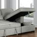 Wren 95 in. Light Grey 2-piece L Shaped Sectional Sofa Bed with Storage