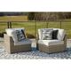Signature Design by Ashley Calworth Brown/Beige Outdoor Corner with Cushion (Set of 2) - 34"W x 34"D x 34"H