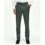 Brooks Brothers Men's Classic Fit Wool Herringbone 1818 Dress Trousers | Grey | Size 30 32