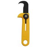 Portable Express Parcel Knife Stainless Fast Serrated Hook Knife For Outdoor Camping Carry-on Unpacking Push Knife 1PCS-Yellow