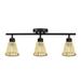 Globe Electric 3-Light Matte Black Track Lighting with Bamboo Shades 91005760