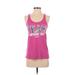 Reebok Active Tank Top: Pink Graphic Activewear - Women's Size Small