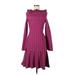 Prabal Gurung Collective Casual Dress - A-Line Off The Shoulder Long sleeves: Pink Print Dresses - Women's Size 0
