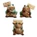 HOMEMAXS 3pcs Ceramic Frogs Ornaments Outdoor Garden Frogs Figurine Welcome Sign Ornament