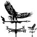 Protoiya Metal Weather Vane Owl /Eagle Shaped Weather Vane Wind Direction Indicator Yard Roofs Measuring Tools