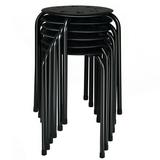 Gymax Set of 6 Portable Plastic Stack Stools 17.5 Height Backless Classroom Seating