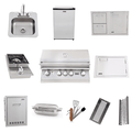 Lion Premium Outdoor Grill Kitchen Package#4 | 32 Propane Grill Set | Single Side Burner Door/Drawer Combo Mini Fridge Bar Sink Ceramic Heat Tubes Trash/LP Tank Drawer Access Door & More!