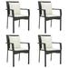 vidaXL Chair Patio Dining Chair with Cushions for Deck Garden Poly Rattan