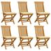 Htovila Patio Chairs with Cushions 6 pcs Solid Teak Wood