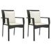 vidaXL Chair Patio Dining Chair with Cushions for Deck Garden Poly Rattan