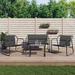 vidaXL 4 Piece Patio Lounge Set with Cushions Anthracite Steel