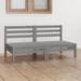 Htovila Patio 2-Seater Sofa Gray Solid Pinewood