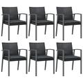 vidaXL Patio Chairs with Cushions 4 pcs Black 22.2 x22.4 x32.7 Poly Rattan