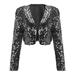 Womens Suit Jackets Women s Short Sequin Party Long Sleeve Jacket PartyBlazer