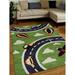 Glitzy Rugs Hand Tufted Wool 3 x 5 ft. Kids Rectangle Area Rug - Green