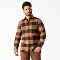 Dickies Men's Heavyweight Brawny Flannel Shirt - Brown Duck/black Buffalo Plaid Size XL (WL901)