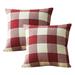 Plaid Throw Pillow Case Throw Pillow Farmer s Delight Square Pillow case Halloween fall home decoration - Red and white