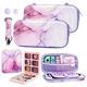 GLDRAM Marble Grain Case Bundle for Nintendo Switch & Switch OLED Accessories, Portable Travel Carrying Case with 10 Slots Purple Game Card Case, Ajustable Shoulder Strap and 2 Cute Thumb Grips