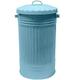KetoPlastics Slim Metal Bin with Dustbin Lid Strong Galvanised 55 Litre Bin, Straight Sided, for the Home, Kitchen Rubbish, Waste, Outdoor or Indoor Bin, Animal Feed - Duck Egg Blue 55L
