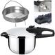 Gr8 Home 6 Litre Induction Pressure Cooker Stainless Steel Rice Cooking Casserole Stock Pot Kitchen Catering Cookware With Steamer Basket