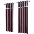 QINUO HOME Crushed Velvet Curtains 66 x 72 - Fully Lined Blackout Thermal Insulated Velevt Curtains 72 Drop, Eyelet Top Faux Silk Diamante Band Curtains for Bedroom, 66 x 72 Inch, 2 Panels, Purple