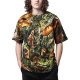 Unisex DUMBGOOD Green Jurassic Park The Predators Big Print Graphic T-Shirt