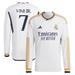 Men's adidas Vini Jr. White Real Madrid Home 2023/24 Authentic Long Sleeve Jersey
