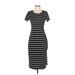 Shein Casual Dress - Midi: Black Stripes Dresses - Women's Size Small
