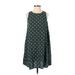 Casual Dress - A-Line Crew Neck Sleeveless: Green Polka Dots Dresses - Women's Size Small