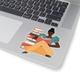 Girl Reading Book Sticker - Gift For Readers African American Stickers Bookish Gifts Laptop Decal Planner