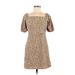 Sadie & Sage Casual Dress: Tan Leopard Print Dresses - Women's Size Medium