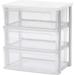 Iris Ohyama Chest 3 Tiers Made in Japan Wood Top Chest Closet Storage White / Clear NSW-543WT Width 54.5 x Depth 39.1 x Height 59.2 cm