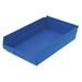 ZoroSelect Shelf Storage Bin Blue Plastic 17 7/8 in L x 11 1/8 in W x 4 in H 20 lb Load Capacity