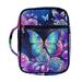 Suhoaziia Boho Floral Butterfly Church Woman Lady Bible Cover Portable Bible Study Organizer Bag Water-Resistant Bible Case Purse with Pocket Zip