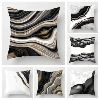 Abstrakte Persönlichkeit Design schwarz Marmor Kissen bezug Wohnkultur Wurf kissen bezug Wohnzimmer Image