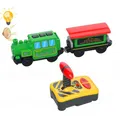 New RC Electric Train Remte Control Train Truck Wooden Tracks Magnetic Rail Car Toys Raiway Train
