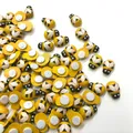 50 Pcs Painted Kawaii Self-Adhesive Bee and Ladybug Wood Craft Fridge Paste Cabochon Scrapbooking