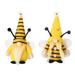 Bumble Bee Gnomes Plush Yellow & Black Scandinavian Tomte Nisse Swedish Spring Or Summer Decorations Honey Bee Home Farmhouse Kitchen Plush Collection Set of 2