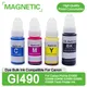 5pc 2BK/C/M/Y GI490 GI-490 Dye Bulk Ink Compatible For Canon Pixma G1400 G2400 G3400 G1000 G2000