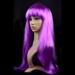 Middle Score Thick Hair High Temperature Line Full Wig Women s Clothing Dazzle Long Hair Straight Bangs Women s Wig Long Straight Wig PURPLE