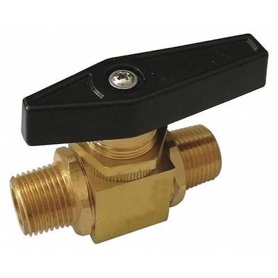 ZORO SELECT G-PMMS-38 3/8" MNPT Brass Mini Ball Valve Inline