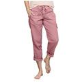 Brglopf Cargo Pants Women Baggy Streetwear Straight Wide Leg Pants with Pockets High Waist Drawstring Hiking Work Trousers(Pink 3XL)