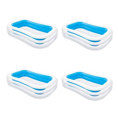 Intex Swim Center 198 Gallon Inflatable Family Swimming Pool, Blue (4 Pack)